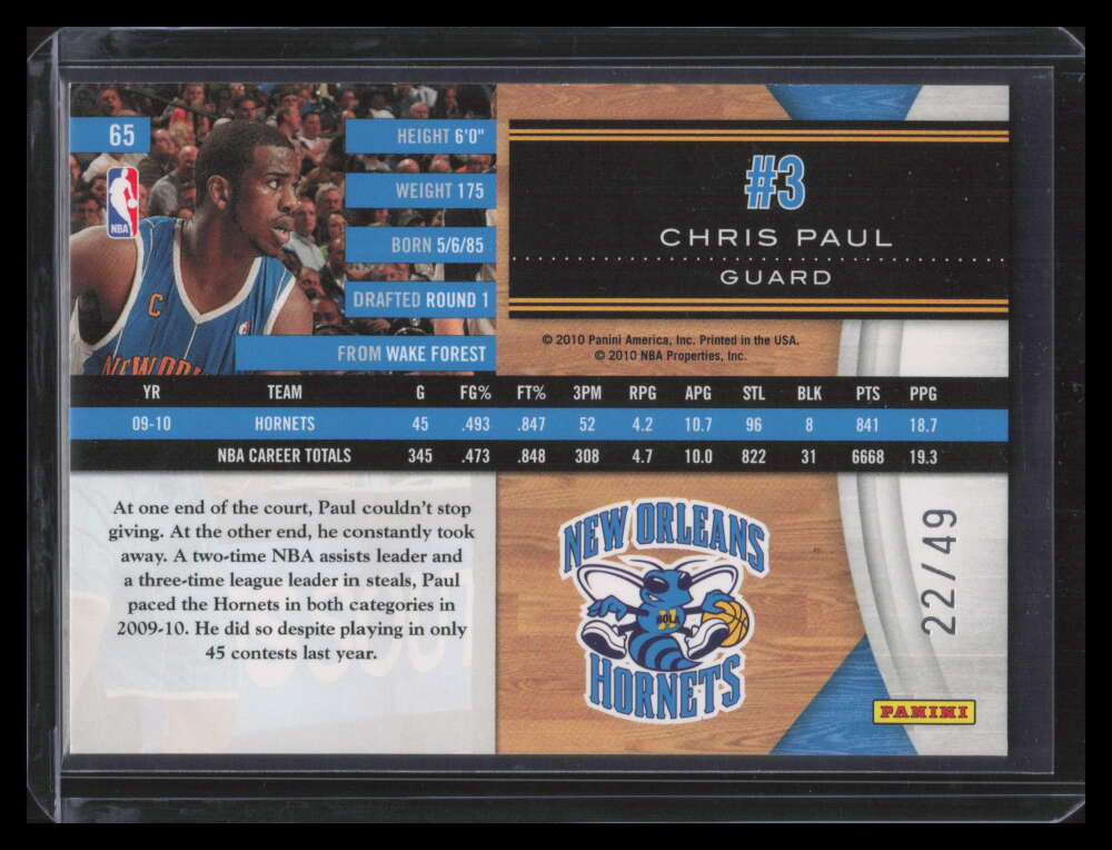 2010-11 Limited Gold Spotlight 65 Chris Paul 22/49