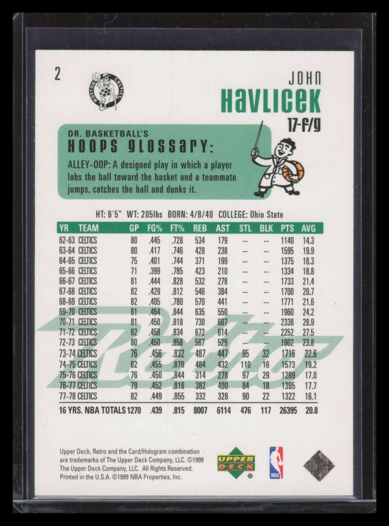 1999-00 Upper Deck Retro Gold 2 John Havlicek 174/250