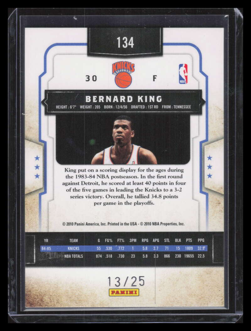 2009-10 Classics Timeless Tributes Platinum 134 Bernard King 13/25