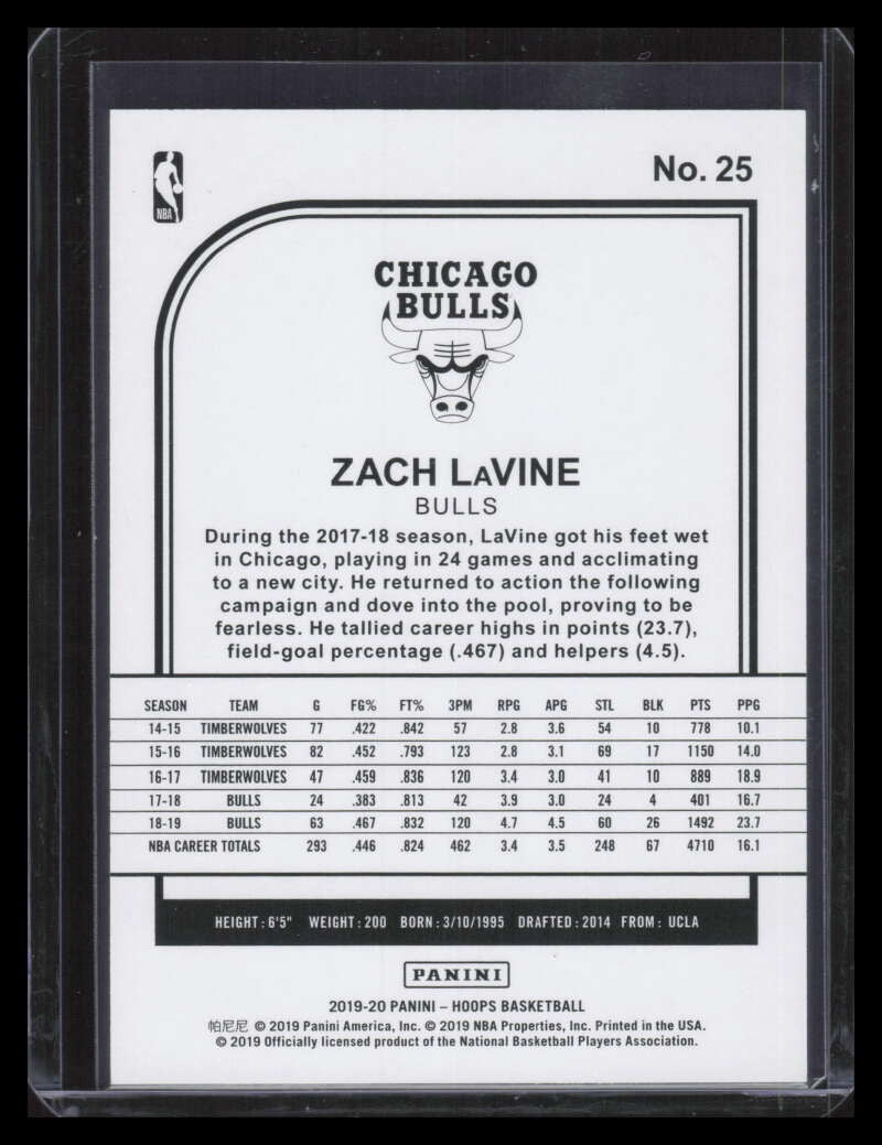 2019-20 Hoops Orange 25 Zach LaVine 18/25