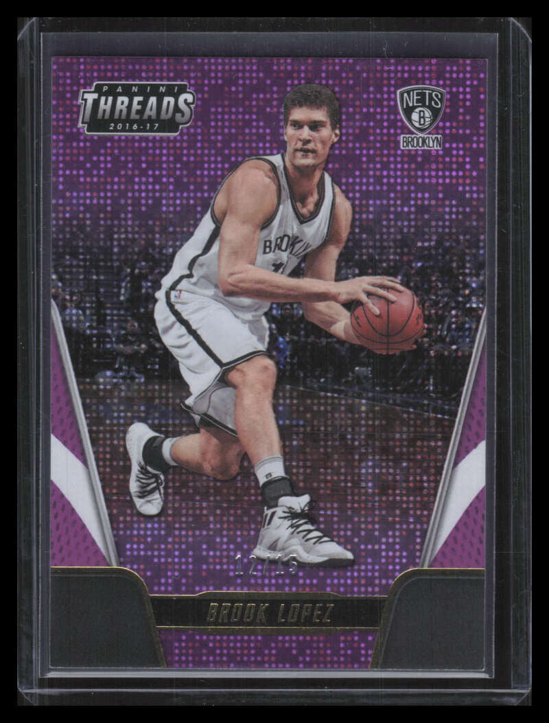 2016-17 Panini Threads Century Proof Dazzle Purple 125 Brook Lopez 12/15