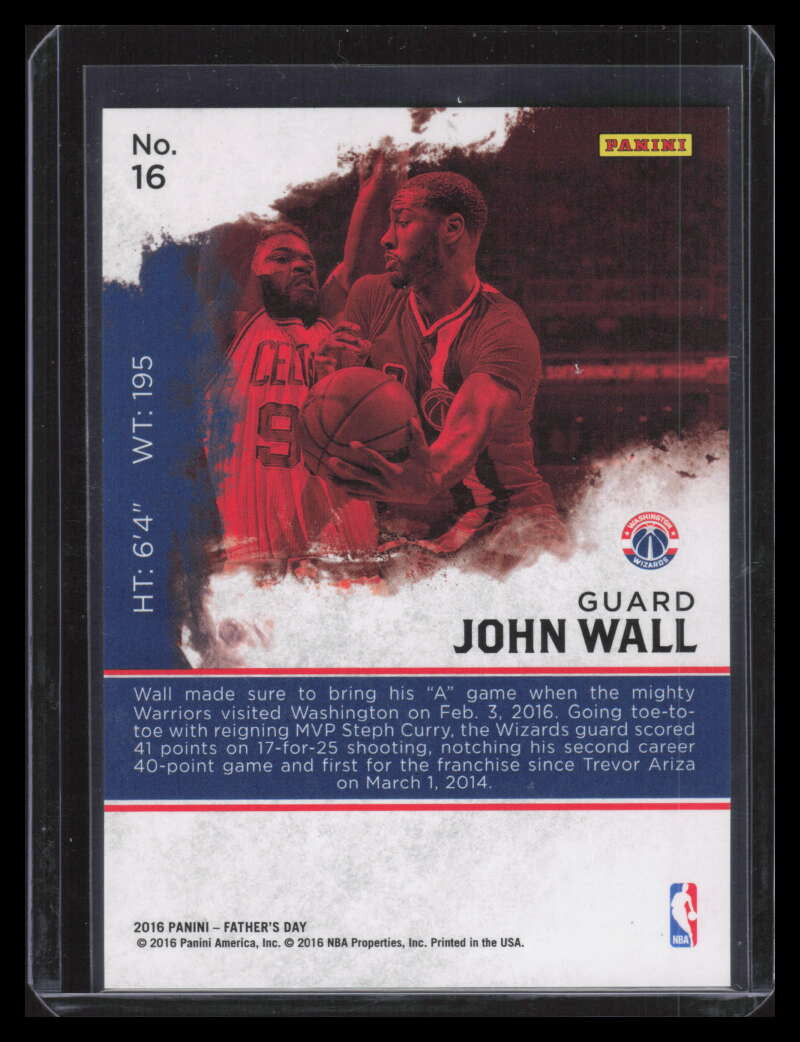 SOLD 163850 2016 Panini Father's Day Cracked Ice 16 John Wall 22/25