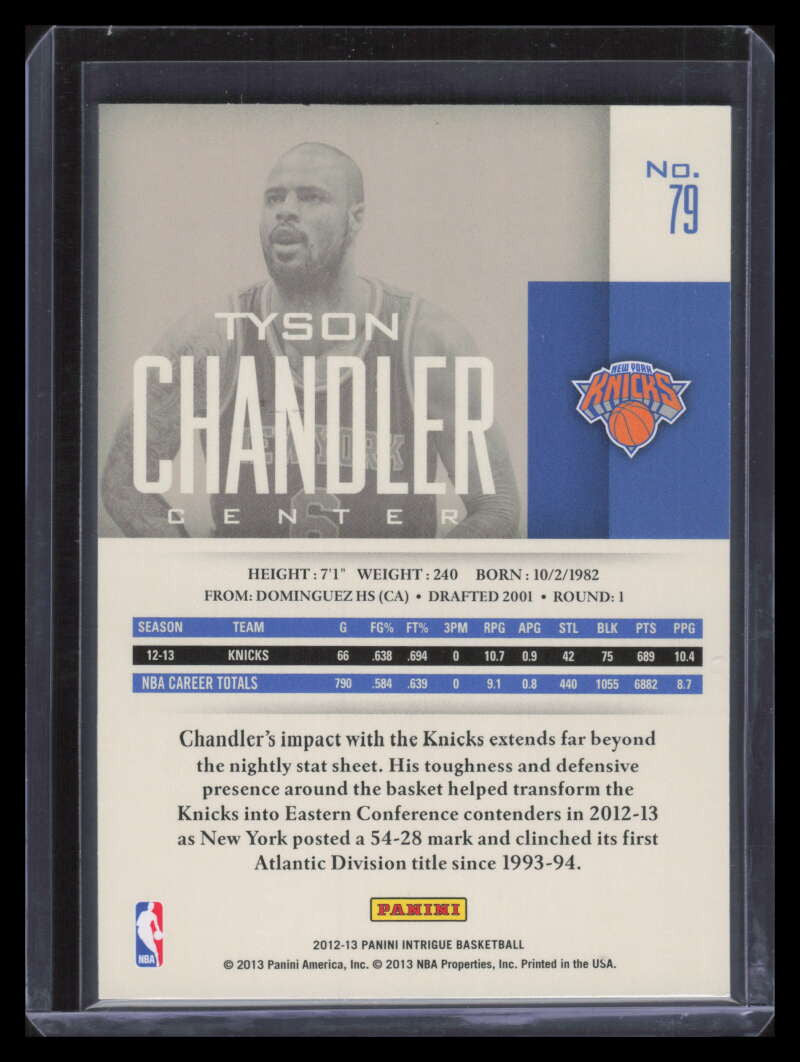 2012-13 Panini Intrigue Gold 79 Tyson Chandler 7/10