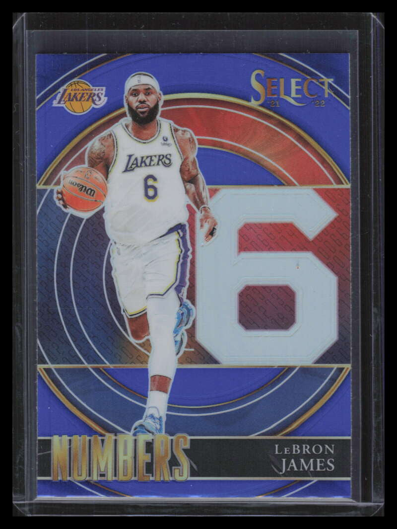 2021-22 Select Numbers Prizms Blue Refractor 6 LeBron James
