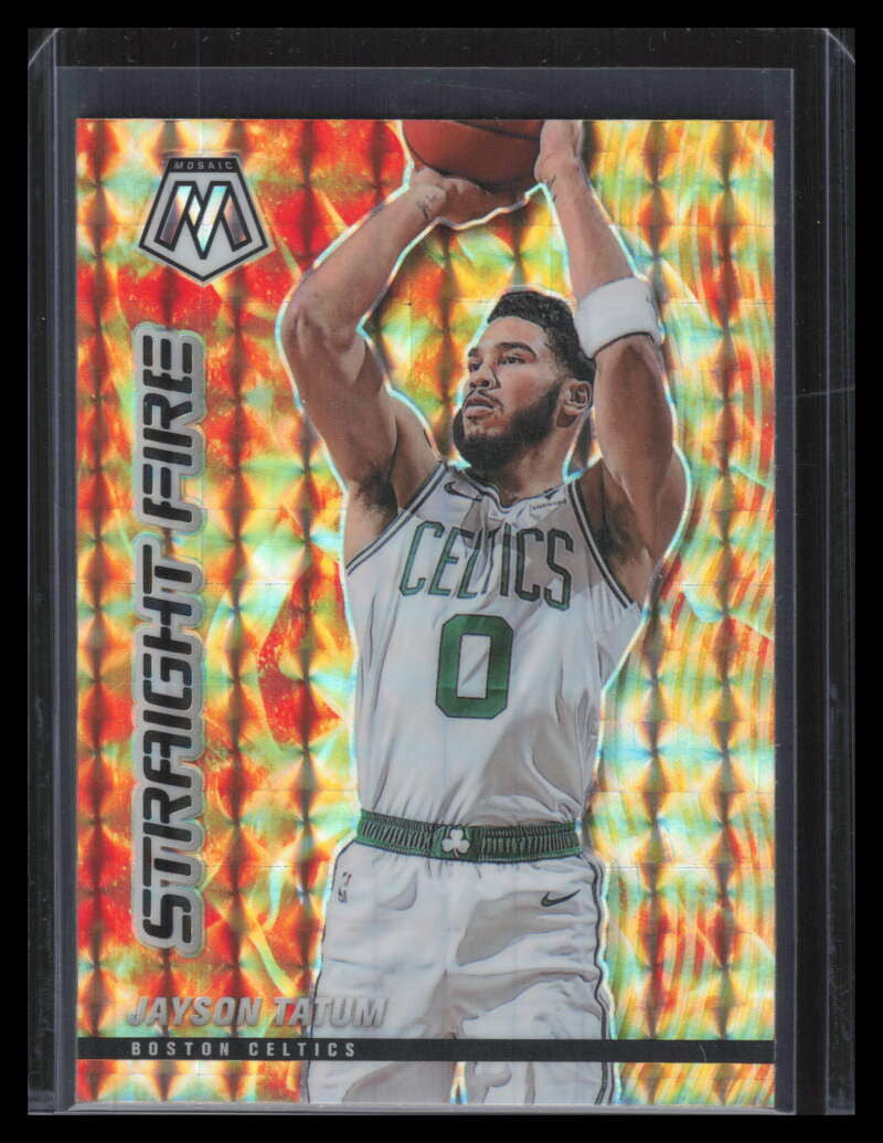 2020-21 Panini Mosaic Straight Fire 14 Jayson Tatum