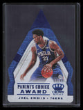 SOLD 163922 2018-19 Crown Royale Panini's Choice Award Blue 15 Joel Embiid 4/49
