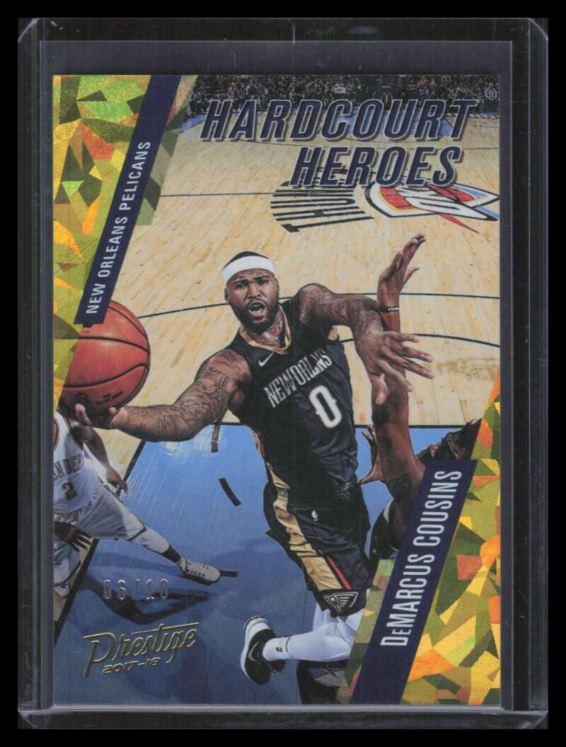 SOLD 163925 2017-18 Prestige Hardcourt Heroes Crystal Gold 18 DeMarcus Cousins 6/10