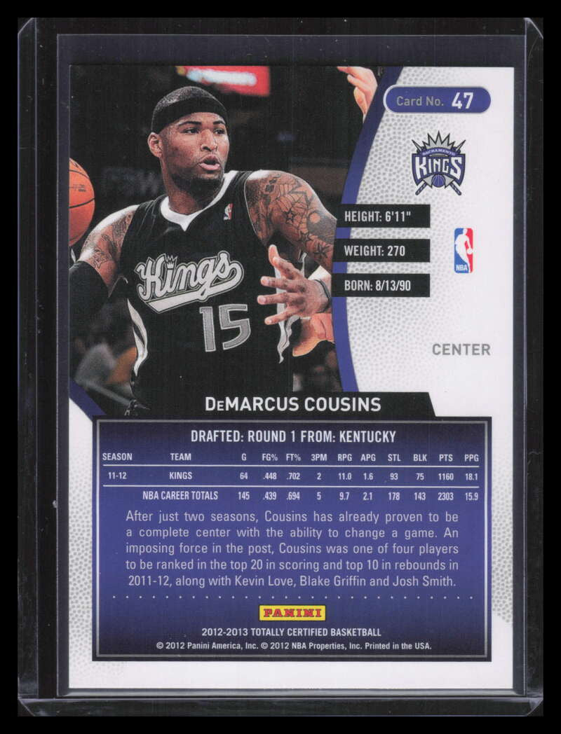 2012-13 Totally Certified Gold 47 DeMarcus Cousins 19/25