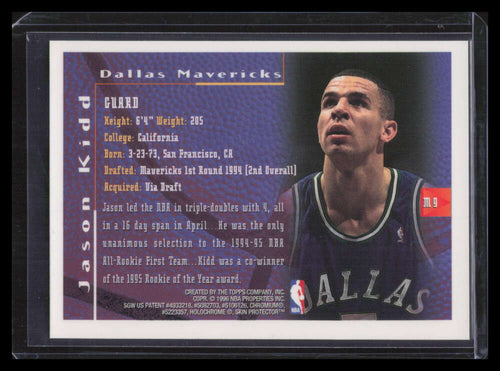 1995-96 Finest Mystery Bordered Refractor Test m9 Jason Kidd 150096