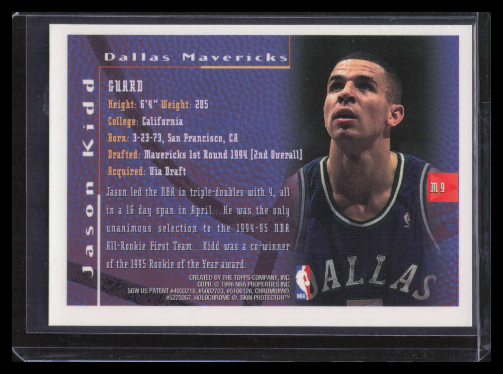 1995-96 Finest Mystery Bordered Refractor Test m9 Jason Kidd 150097