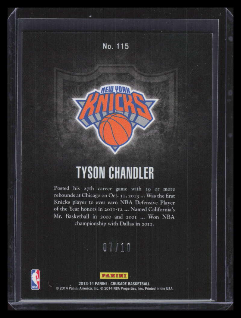 SOLD 163955 2013-14 Panini Crusade Insert Gold 115 Tyson Chandler 7/10