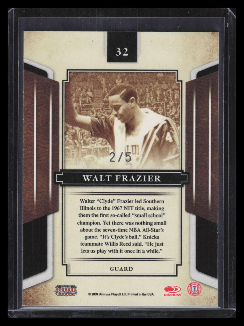 2008 Donruss Sports Legends Mirror Emerald 32 Walt Frazier 2/5