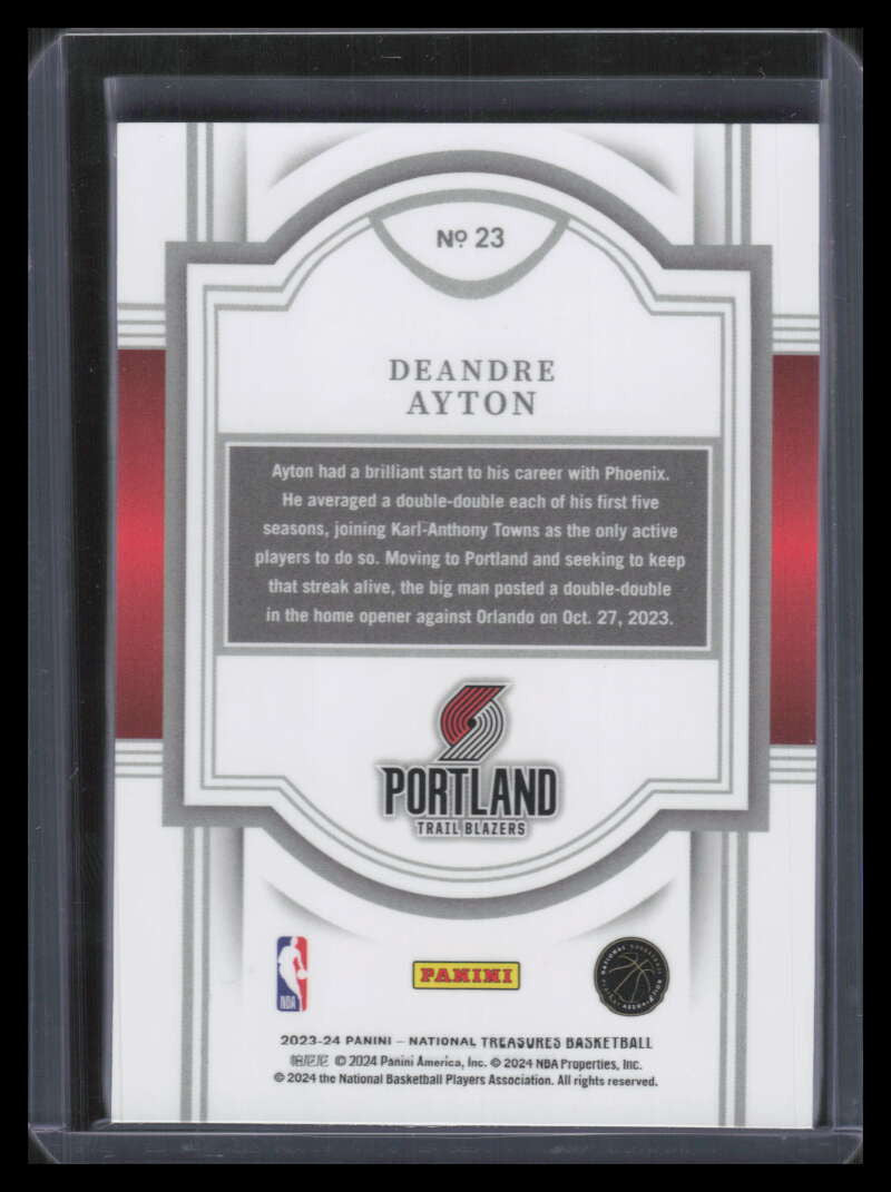 2023-24 Panini National Treasures Emerald 23 Deandre Ayton 2/5