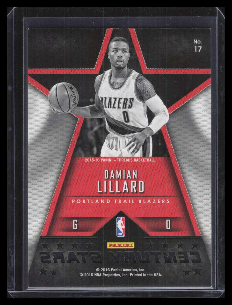 2015-16 Panini Threads Century Stars 17 Damian Lillard