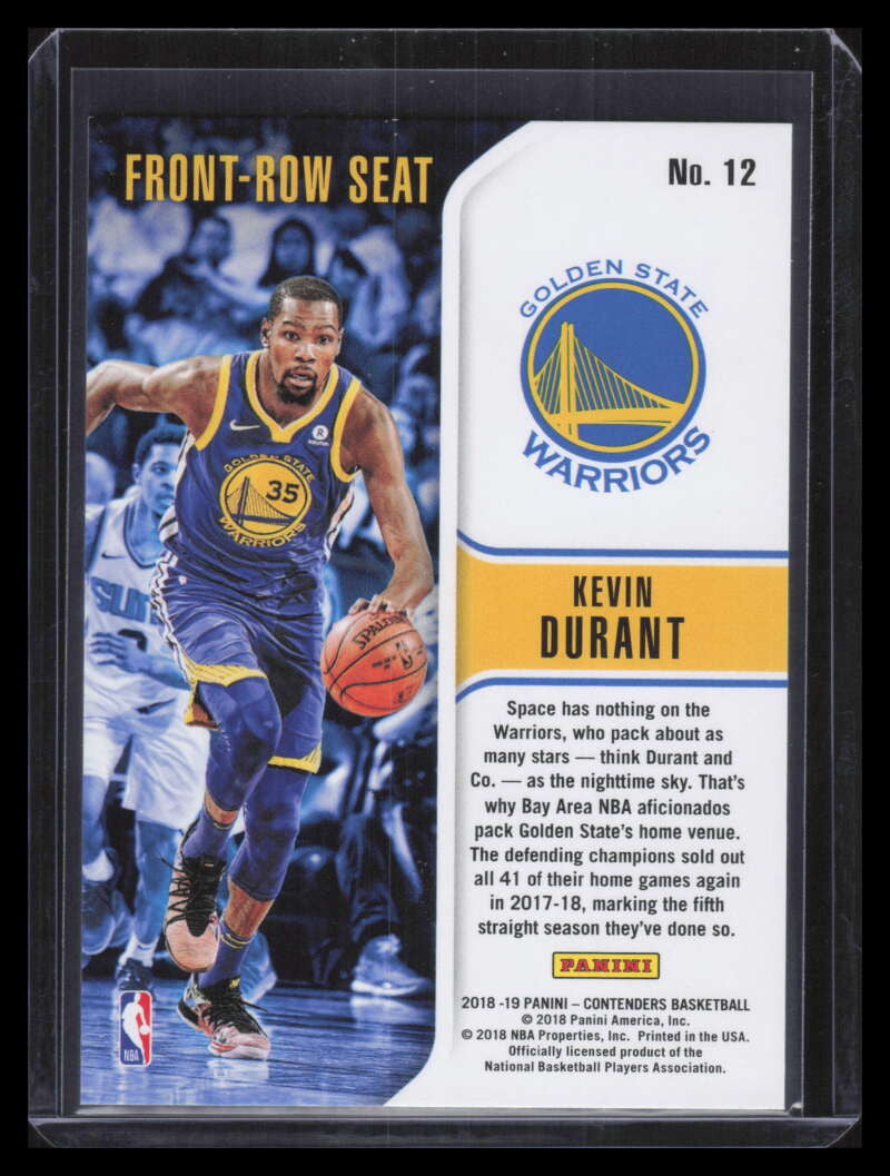 2018-19 Panini Contenders Front Row Seat Cracked Ice 12 Kevin Durant 24/25