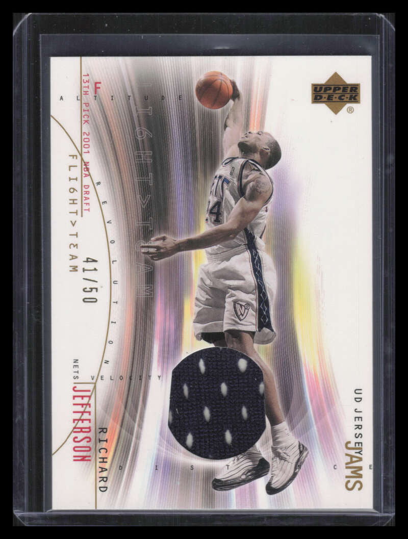 2001-02 Upper Deck Flight Team Jersey Jams RJJ Richard Jefferson RC Jersey 41/50