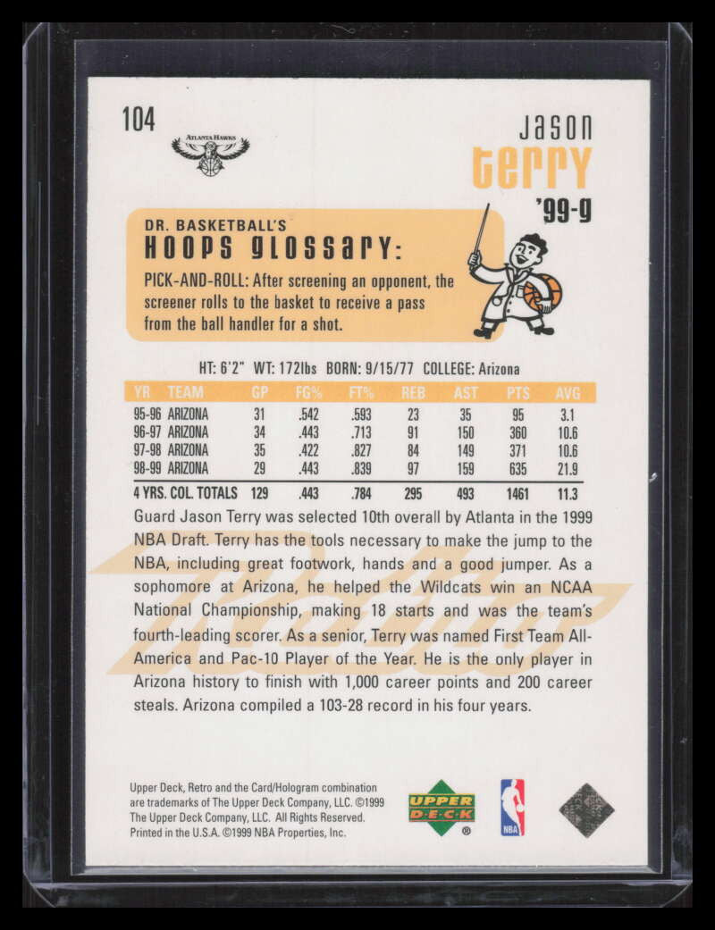 1999-00 Upper Deck Retro Gold 104 Jason Terry Rookie 98/250