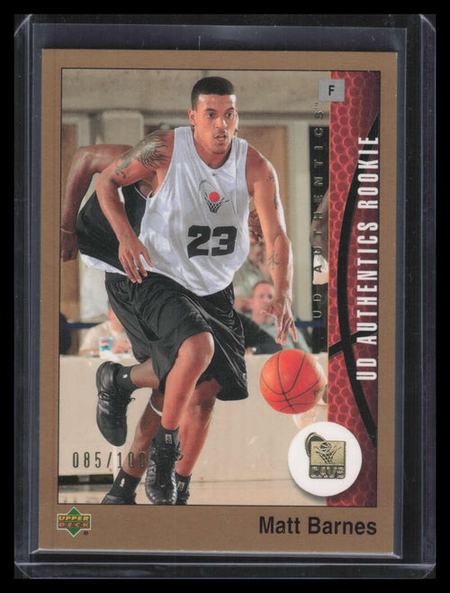 2002-03 UD Authentics Gold 93 Matt Barnes Rookie 85/100