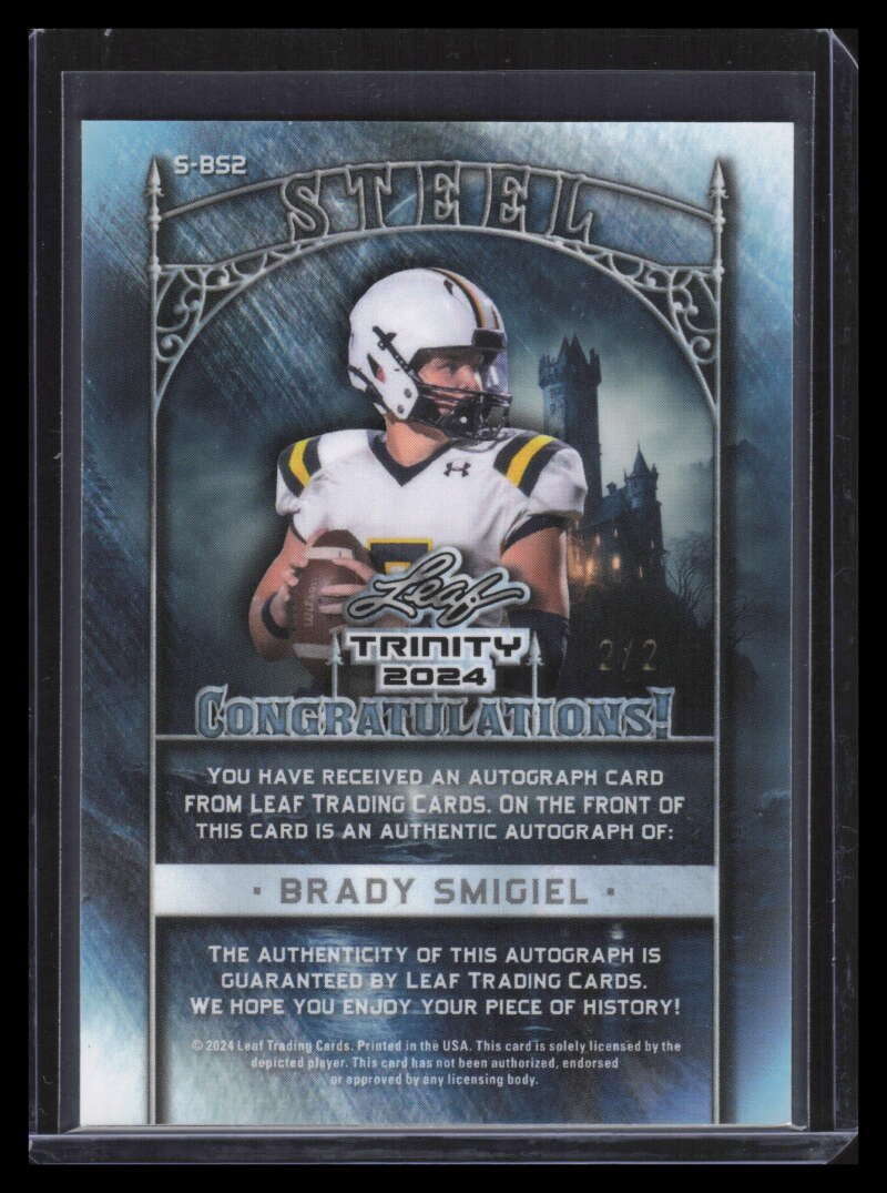 2024 Leaf Trinity Steel Iron Black Lava sbs2 Brady Smigiel Rookie Auto 2/2