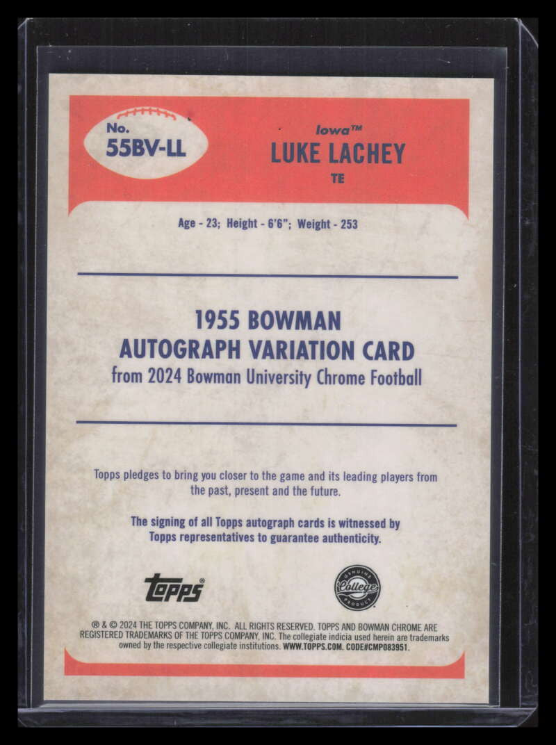 2024 Bowman Chrome University '55 Autographs Luke Lachey Rookie Auto 16/99