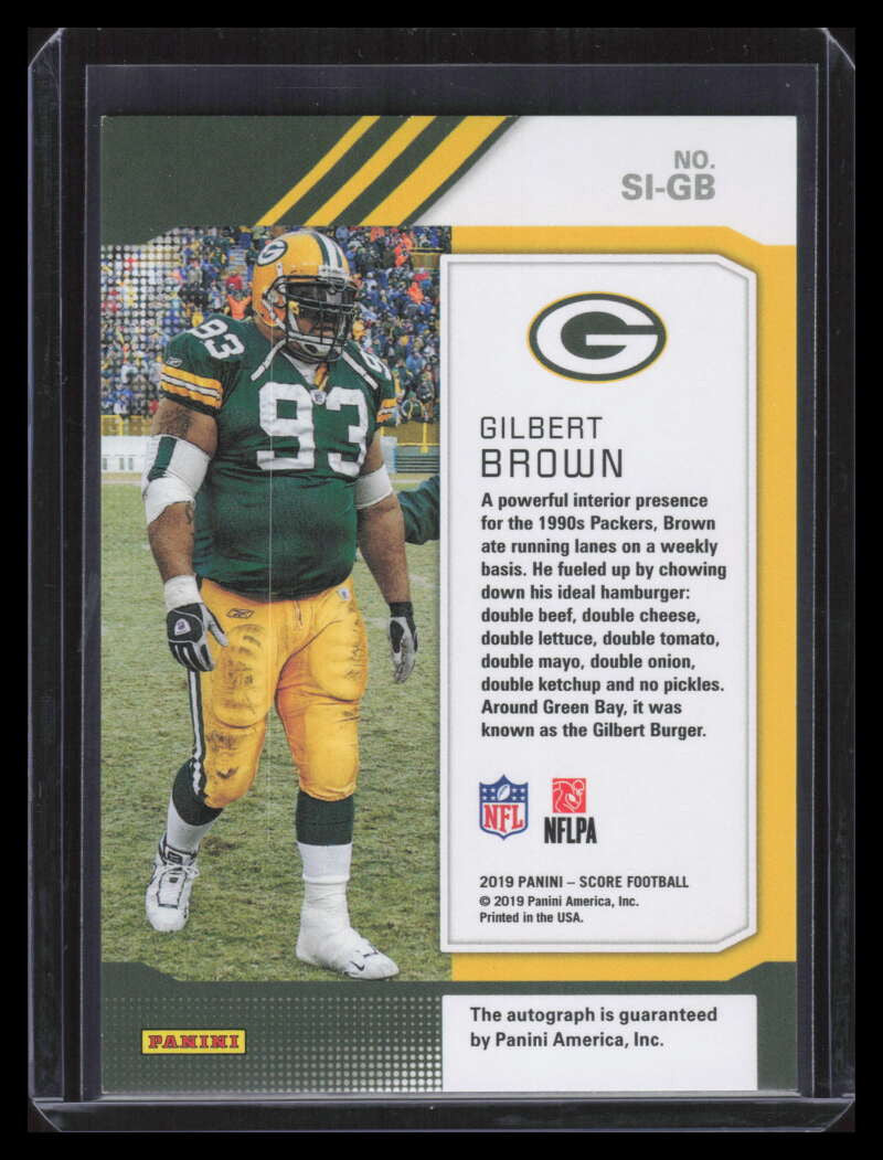 2019 Score Signatures 13 Gilbert Brown Auto
