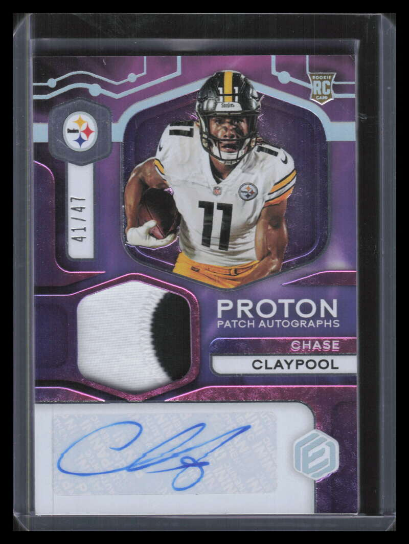 2020 Panini Elements Proton Autographs 8 Chase Claypool Rookie Patch Auto 41/47