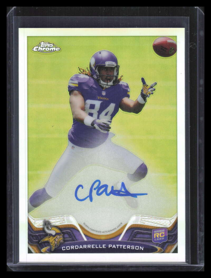 SOLD 164148 2013 Topps Chrome Autographs Refractor Cordarrelle Patterson Rookie Auto 98/150