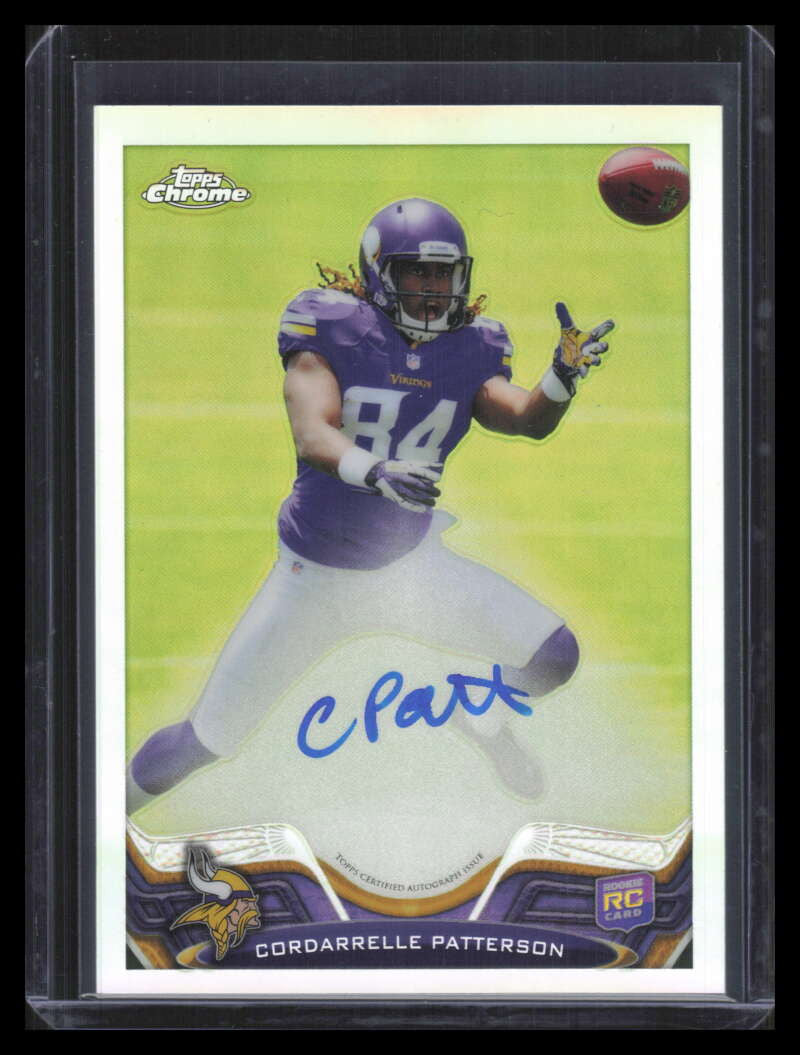 SOLD 164150 2013 Topps Chrome Autographs Refractor Cordarrelle Patterson Rookie Auto 49/150