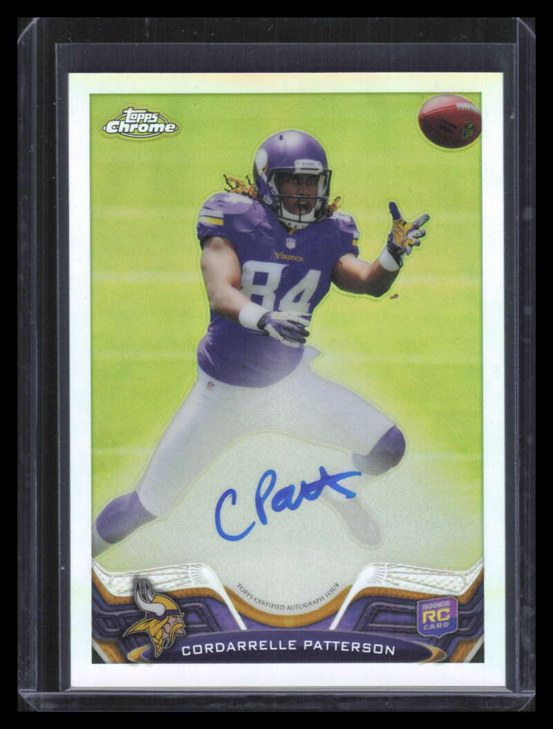 SOLD 164152 2013 Topps Chrome Autographs Refractor Cordarrelle Patterson Rookie Auto 20/150