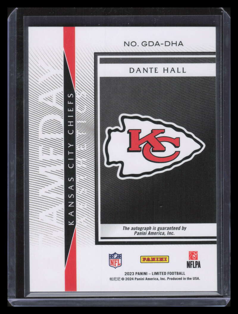 2023 Limited Gameday Aesthetics Autographs Ruby Spotlight Dante Hall Auto 13/25
