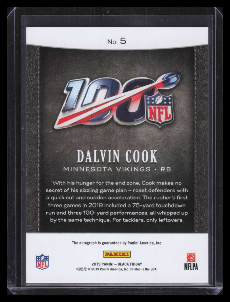 SOLD 164159 2019 Panini Black Friday Autographs Cracked Ice 5 Dalvin Cook Auto 23/25