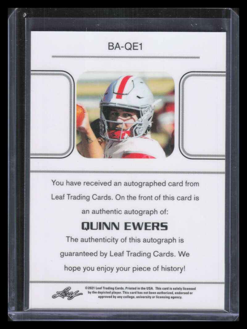 2021 Leaf Memories '90 Autographs Bronze baqe1 Quinn Ewers Rookie Auto 81/99