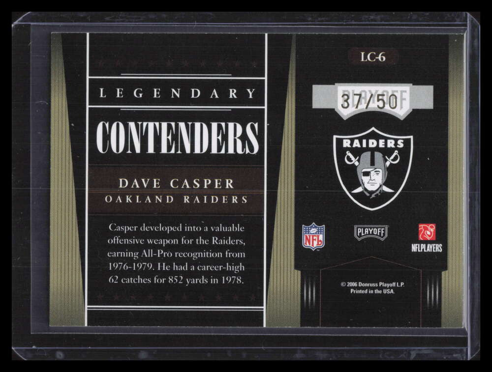 2006 Playoff Contenders Legendary Contenders Autographs 6 Dave Casper Auto 37/50