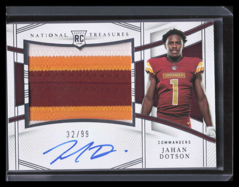 2022 National Treasures Material Signatures Jahan Dotson Rookie Patch Auto 32/99