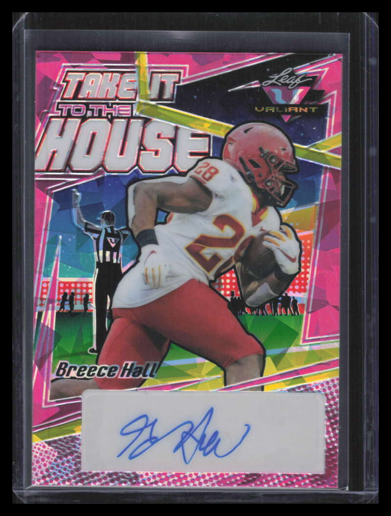 2022 Leaf Valiant Take it to the House Crystal Pink Breece Hall Rookie Auto 3/5