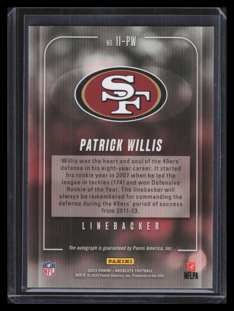 2023 Absolute Iconic Ink Red 14 Patrick Willis Auto 59/75