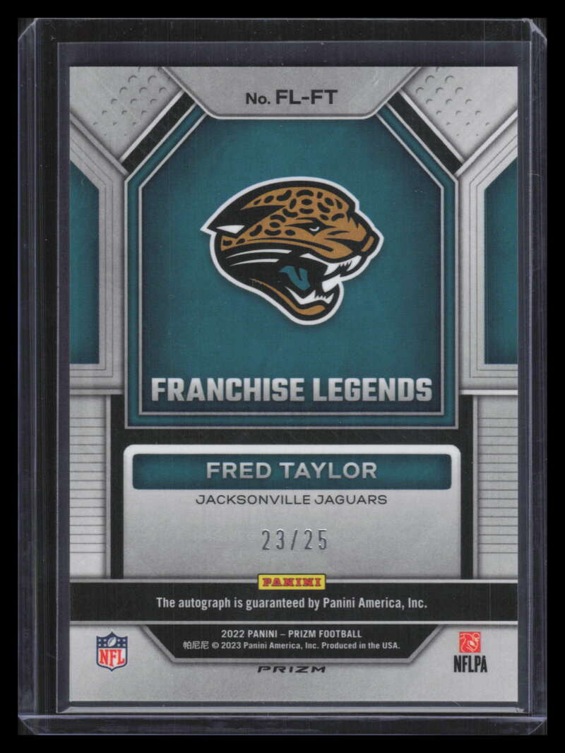 2022 Panini Prizm Franchise Legends Signatures Navy Camo Fred Taylor Auto 23/25