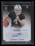 2014 Rookies and Stars Autographs Longevity Holofoil 131 Derek Carr RC Auto 9/49