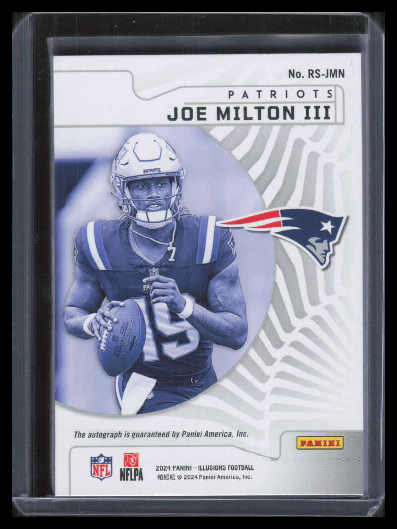 2024 Panini Illusions Rookie Signs Blue 4 Joe Milton III Rookie Auto 47/75