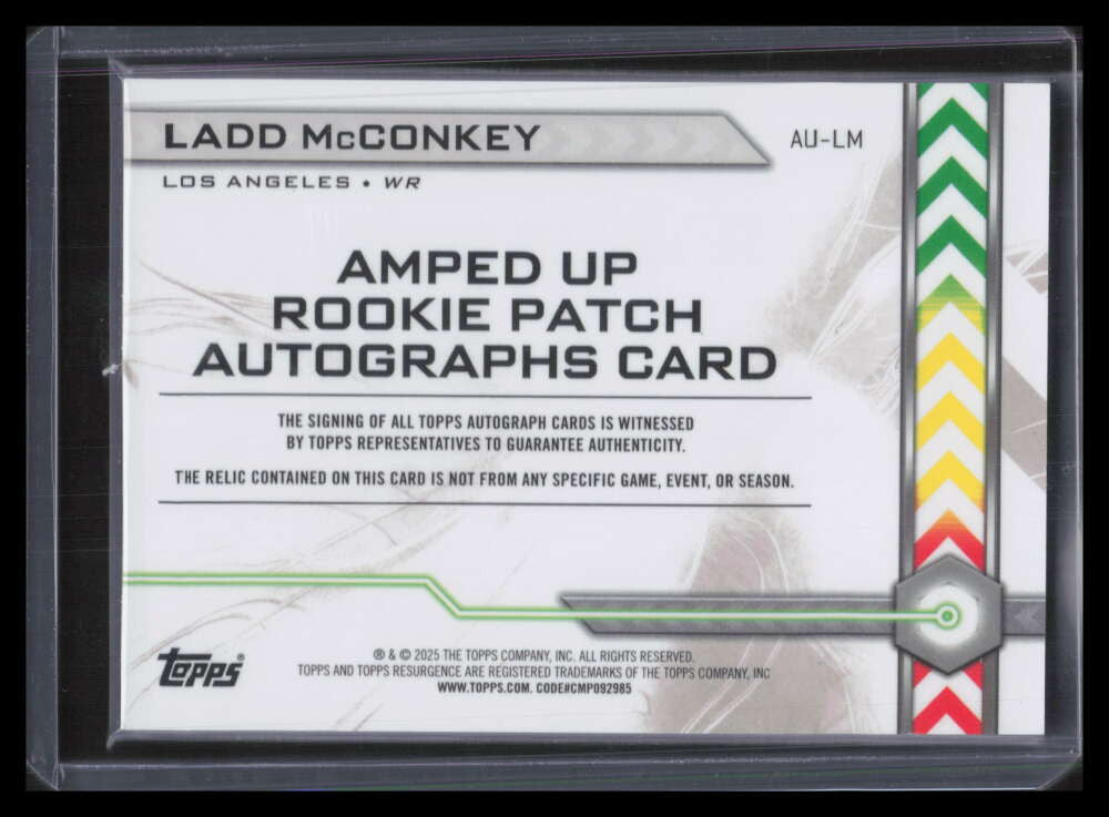 2024 Topps Resurgence Amped Up Autographs Ladd McConkey Rookie Jersey Auto 98/99