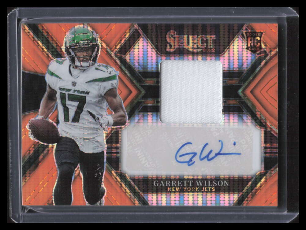 2022 Select Rookie Signature Memorabilia Orange Garrett Wilson RC Patch Auto /30