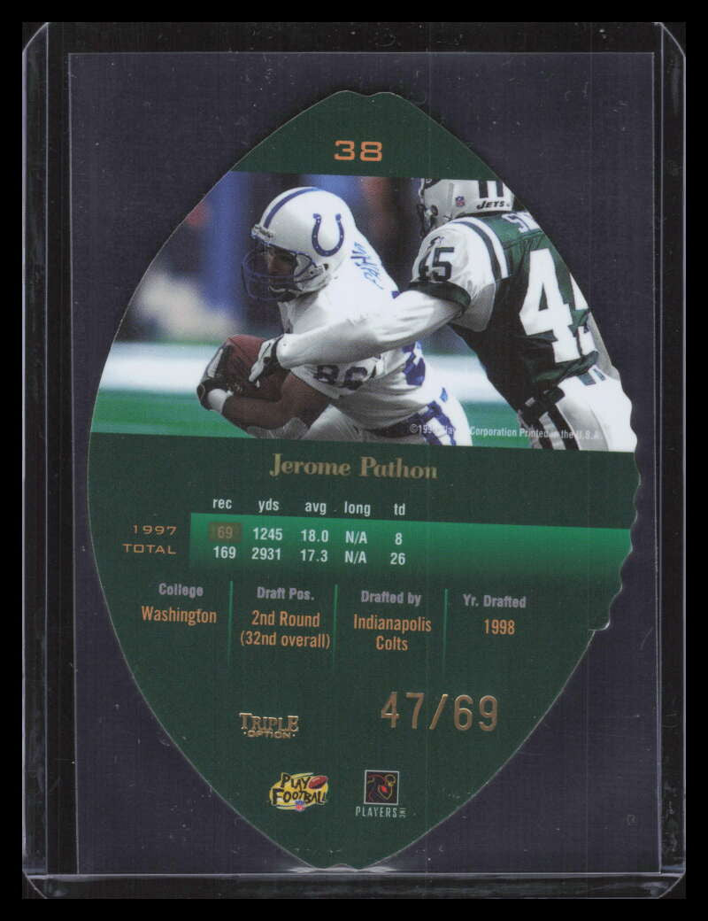 1998 Playoff Contenders Leather Gold 38 Jerome Pathon Rookie 47/69