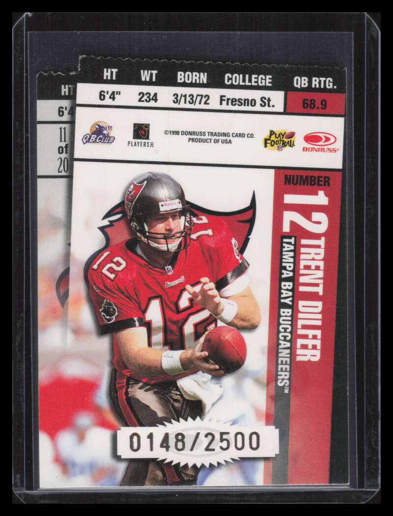 1998 Leaf Rookies and Stars Ticket Masters Die Cuts Dilfer Warrick Dunn 148/250