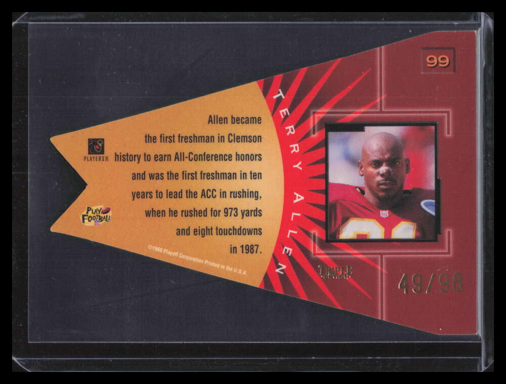 1998 Playoff Contenders Pennants Gold Foil 99 Terry Allen 49/98