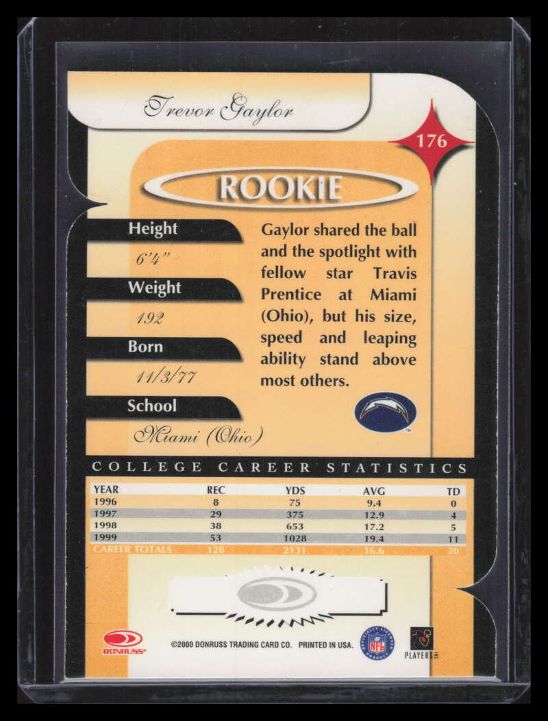 2000 Donruss Elite Status 176 Trevor Gaylor Rookie 3/9