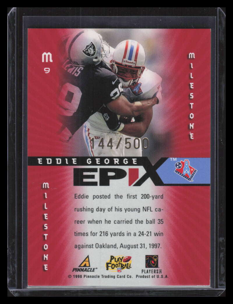 1998 Score Epix Hobby m9 Eddie George Milestone 144/500
