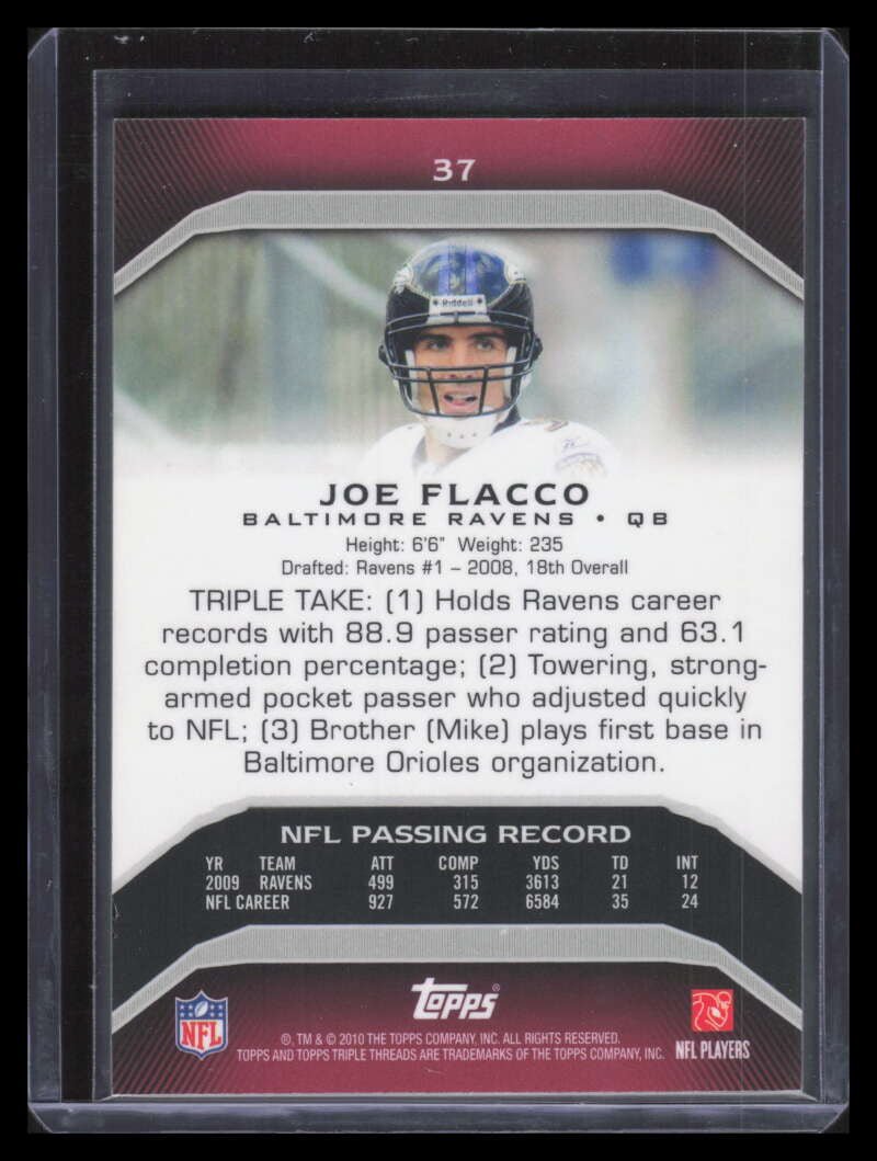 2010 Topps Triple Threads Ruby 37 Joe Flacco 15/25