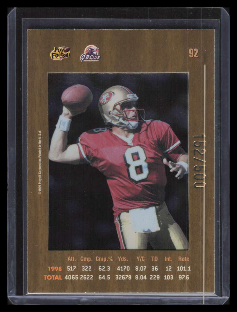 SOLD 164389 1999 Absolute SSD Coaches Collection Silver 92 Steve Young 152/500