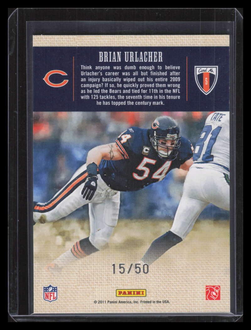 2011 Panini Threads Gridiron Kings Framed Blue 5 Brian Urlacher 15/50