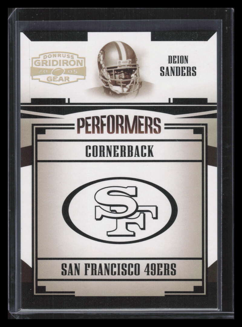 2005 Donruss Gridiron Gear Performers Gold Holofoil 10 Deion Sanders 71/100